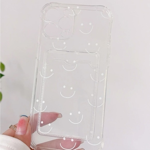 ⚠️Clearance🫧iPhone 12 Pro Max Cute Smiley Face iPhone Case With Card Slot - Picture 2 of 4